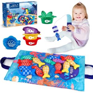 Baby Toy 1 Year Old Montessori Fishing Game Fishing Game for Baby Educational Toy Baby Gift for Baby 6 Months-3 Years Girl Boy - Neuf