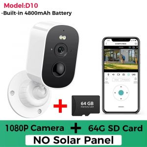 ore-Caméra WiFi 1080P solaire extérieure sans fil alimentée par batterie balle caméra de sécurité PIR alarme de mouvement stockage en nuage Audio bidirectionnel - Neuf