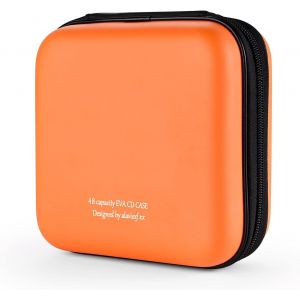 Range Cd, Bo&icirc;tier De Dvd Blue-Ray Eva De 48 Capacit&eacute;s Organisateur De Stockage De Disque Dur De Protection Pour Les Voyages En Voiture (48 Capacit&eacute;s, Orange48) - Neuf