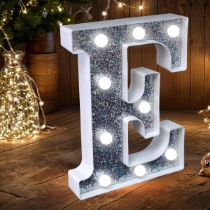 Lettres Lumineuses Led Pour Chapiteau - Lettres Lumineuses À Paillettes Argentées, Alimentées Par Piles, Veilleuse Pour Fête D'anniversaire, Mariage, Décoration De La Maison, Fête Prénatale - Neuf