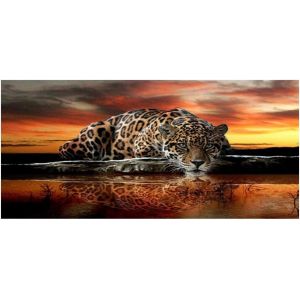 Oayew-Peinture Diamant 5d &Agrave; Faire Soi-M&ecirc;me Par Num&eacute;ros Enfant, Motif L&eacute;opard Strass En Cristal, Broderie Au Point De Croix, Arts Cr&eacute;atifs Toile Pour Maison Bureau H&ocirc;tel Salon D&eacute;coration Murale 45 X 9 - Neuf