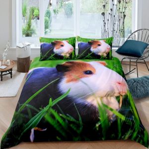 Housse De Couette X Cochon D'inde, D Imprim&iquest;&iquest;E Microfibre Parure De Lit Cochon D'inde Housse De Couettes Personne Avec X Taie D'oreiller X Cm - Neuf