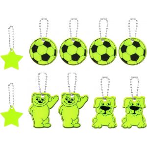Acdsgd-10 Pieces Pendentif, Pendentif Cartable, Pour Cartable Veste Sac &Agrave; Dos V&eacute;lo Marche Poussette(Motifs Football, Chiot, Ours, &Eacute;toile, Tigre) - Neuf