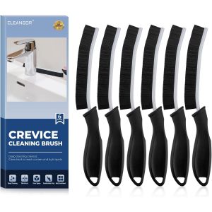 LORANKA-Brosse &agrave; Joint Carrelage, Brosse Nettoyage Salle de Bain avec Poign&eacute;e Ergonomique, Brosses M&eacute;nage, Fournitures de Nettoyage pour Salle de Bain, Cuisine et Fen&ecirc;tre (6, Noir) - Neuf