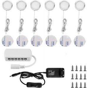 Lampe de Placard led 6er Éclairage Sous Meuble Lumière Armoire Applique Murale pour Cabinet Penderie Cuisine Entrée Couloir Toilette Blanc Froid - Neuf