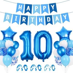 Ballon 13Er Anniversaire Bleu, Ballon 13 Déco Anniversaire, Ballon Feuille Happy Birthday, Ballon Géant Feuille Numéro 13, Ballon 13 Déco Anniversaire, Déco Anniversaire Garçon 13 An - Neuf