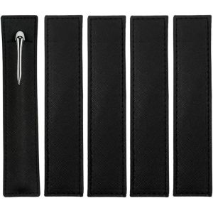 MAA-Pochette en Cuir pour Stylo, Étui de Protection pour Stylo Plume, Stylet Tactile, Stylo à Bille, Crayons, Lot de 5 Noir - Neuf