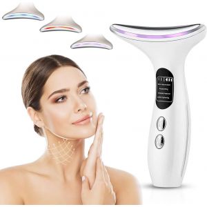 Ems Gua Sha Visage, Appareil Anti Rides Visage Avec Fonction Chauffante À 45¿ - Chauffage Et Vibration Pour Rajeunir La Peau Et Raffermir La Peau Flasque (Blanc) - Neuf