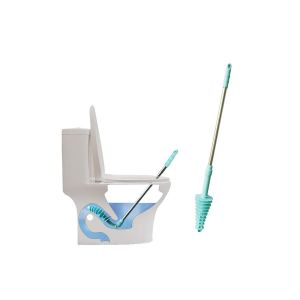 D&eacute;boucheur de toilettes &agrave; siphon avec manche en acier inoxydable - Neuf