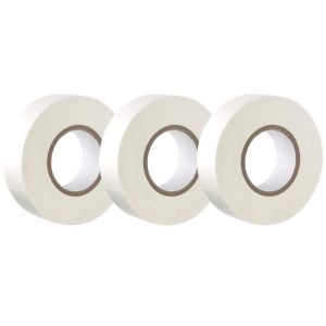 Ruban adhésif isolant électrique blanc-19 mm x 20 m-résistant,autocollant-protèger,regrouper,réparer des câbles-3 rouleaux - Neuf
