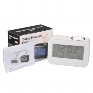Reveil a ecran LCD, commande vocale, projection au plafond, temperature, date, calendrier, repetition - Neuf
