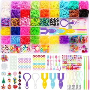 2800+ Bracelet Elastique Enfant Kit, 36 Couleurs Elastique Bracelet Kit Pour Bracelet Kit Elastiques Loom Rubber, Perles Convient Fabriquer Activites Manuelles Pour Enfants - Neuf