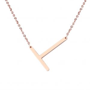 Colliers En Acier Inoxydable &Agrave; La Mode Avec Pendentif En Forme D'alphabet T - Neuf