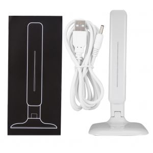 Hjlian Lampe De Bureau Led Elegante Et Moderne, Reglable Sur 3 Niveaux De Luminosite, Ideale Pour La Lecture Et Les Etudes (Blanche) - Neuf