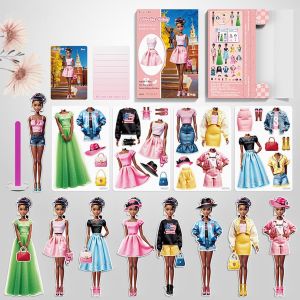 EHNGA-Poupées à habiller magnétiques en papier, pour filles âgées de 3 ans et plus, jolies poupées de jeu en papier, ensemble de jouets de princesse Eva, à enfiler - Neuf