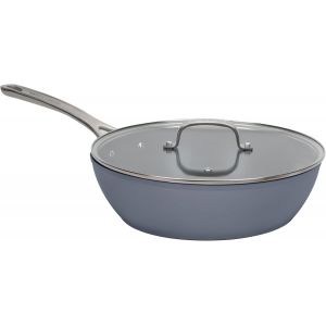 Letnerny-Sauteuse 28 Cm Avec Couvercle ¿ Sauteuse Aluminium Forgé, Sans Pfoa/Pfas, Avec Revêtement Antiadhésif, Compatible Avec Tous Types De Plaques, Résistante Au Four Et Au Lave-Vaisselle - Neuf