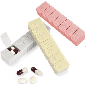3pcs Voyage Pilule De Gestion De La Box, Portable Boîte De Pilules, De Petits De 7 Jours Hebdomadaires De Voyage Pilule De Gestion De La Zone,Pour Les Vitamines,Les Suppléments Et Les Médicaments - Neuf