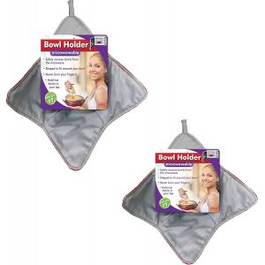 JEXNOVASHOP-Porte-bols r&eacute;sistant &agrave; la chaleur micro-ondable Paquet de 2 prot&egrave;ge les mains et les doigts des plats chauds. Micro-ondes et machine &agrave; laver Kozy s&ucirc;r pour chauffer la soupe - Neuf