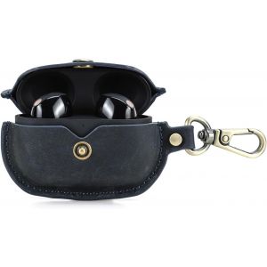 LORANKA-&eacute;tui de Protection pour Sony WF-1000XM5, &eacute;tui Portable en Cuir v&eacute;ritable Compatible avec Sony WF 1000XM5 avec Crochet pour cl&eacute;(Bleu) - Neuf