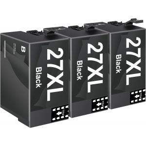 27XL Noir Cartouches d'encre pour Epson 27 XL Compatible avec Epson Workforce WF-7720DTWF WF-7715DWF WF-7710DWF WF-7620DTWF WF-7610DWF WF-7210DTW WF-7110DTW WF-3640DTWF WF-3620DWF (3 Noir) - Neuf