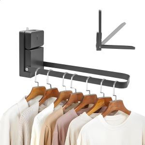 KALANKA-Etendoir Mural Rabattable, Etandage &agrave; Linge Int&eacute;rieur, Etendoir Linge Mural Sans Percage, Accroche Torchon Cuisine Double Barre, Rangement Vetement pour Balcon Buanderie Chambre - Neuf