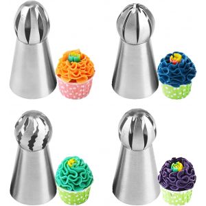 Chenquansarl-Lotde4douillesrussespourdcorationdegteaudouillesdouilleenformedeboulepourglaagedefleursfournituresdeptisseriepourgteauxcupcakesptisseriesfondants - Neuf