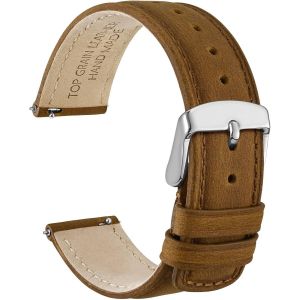 Bracelet De Montre &Agrave; D&eacute;gagement Rapide, Cuir V&eacute;ritable En D&eacute;tresse, Boucle En Acier Inoxydable, Largeur De Bande 18mm 19mm 20mm 22mm 24mm - Neuf