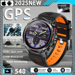 2025 Nouveau T-Rex 3 Montre Intelligente Hommes Gps Intégré 540 Mah Batterie 3Atm Étanche Boussole Baromètre Altimètre Sport Smartwatch Homme.Black Orange.Gps Sports Watch - Neuf