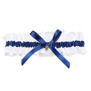 Bride #39;S Bridal Wedding Garters Satin Bowknot Fleurs Royalblue - Neuf