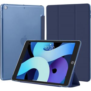 Coque Pour Ipad 10,2 Pouces 9ème/8ème/7ème Génération 2021/2020/2019, Housse Étui De Protection Léger Coque Arrière En Pc Rigide Translucide Givré Pour Ipad 9/8/7, Bleu Foncé - Neuf