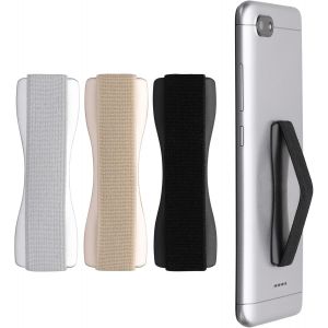 Kalanka-3x Support Doigt Smartphone - Accessoire Doigt Pour Téléphone Portable - Sangle Poignée Dos Smartphone - Noir-Doré-Argenté - Neuf