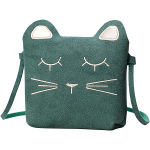 Sac bandoulière chat pour petites filles (vert), joli sac messager à oreilles de chat, sac à main à bandoulière réglable, sac fourre-tout pour enfants, tout-petits et filles - Neuf
