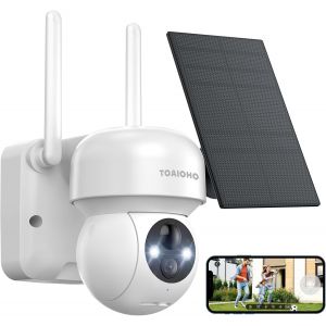 lbgwp60-2K Camera Surveillance Wifi Extérieure Solaire, 360° Caméra Wifi Extérieure Sans Fil, Caméra De Extérieur Wifi, Vision Nocturne Couleur, Détection De Mouvement Pir, Audio Bidirectionnel, Ip65 - Neuf