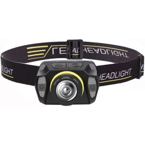 Lampe Frontale Super Lumineuse Avec Capteur Infrarouge, Zoom Rotatif, Batterie Au Lithium Rechargeable Intégrée, Idéale Pour Les Expéditions, Le Cyclisme, La Course À Pied, La Pêche - Neuf