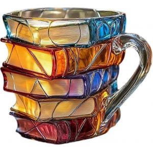 Tasse En Verre 3d En Forme De Livre, Edition 2025, Pour Boissons Chaudes Et Froides. Cadeau Ideal Pour Les Passionnes De Livres Et Leurs Amis. - Neuf
