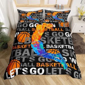 Sjzg-Housse De Couette Ball Game Pour Gar&ccedil;ons Ensemble De Literie De Basket-Ball Pour Adolescents Homme,Parure De Lit Moderne Pour Joueur De Balle 220x240 Housse Couette Sport Europ&eacute;en Pour Jeune Hom - Neuf