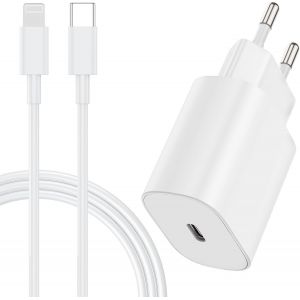 TRAHOO-20W Chargeur iPhone USB C Rapide, certifi&eacute; Apple MFi Chargeur Apple Cable Rapide avec 2m C&acirc;ble USB C pour iPhone 14 Pro Max/14/13 Mini/13 Plus/13 Pro Max/12 Mini/12/11/SE/XR/XS Max/iPad - Neuf