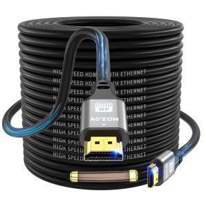 4K HDMI Cable 30m, High Speed HDMI 2.0 Cord 4K@60Hz 18Gbps, Ultra HD,Ethernet Audio Return,Video 4K,1080p,3D,Arc, HDR Compatible with Xbox,PS5/PS4,HDTV,Laptop ect(Silver) - Neuf