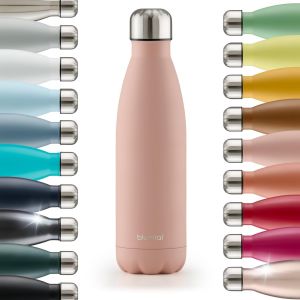 Bouteille Isotherme Charles- Gourde 500ml - Gourde Inox Sans Bpa Froid&chaud- Thermos Isotherme En Métal- Bouteille D'eau- Thermo- Bouteille Isotherme 500ml - Rose Clair - Neuf