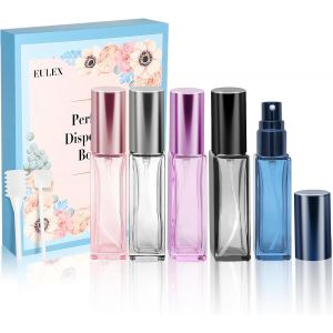 Sansh-Vaporisateur Parfum Vide, Vaporisateur De Parfum De Emballages Fins, 5 Pièces Atomiseur Parfum Rechargeable 10ml,Parfum De Poche Pour Date, La Fête (5 Couleurs) - Neuf