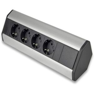 Multiprise De Meubles Id&eacute;ale Pour La Cuisine Et Le Bureau &iquest; Montage Vertical Et Horizontal &iquest; 4 Prises D'Angle Avec C&acirc;ble De 1,8 M &iquest; Multiprise Encastr&eacute;e[DYB984503] - Neuf