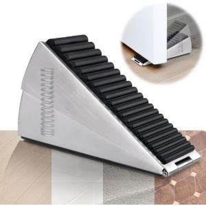 Ruon-Cale-Porte R&eacute;glable En Caoutchouc Antid&eacute;rapant, Bloque-Porte Pour Portes Lourdes, Cale-Porte Anti-Rayures Pour La Maison Et Le Bureau (Argent&eacute;) - Neuf