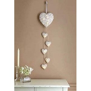 JGD-Guirlande lumineuse LED en forme de c?ur &agrave; suspendre, fil de rotin artisanal, aliment&eacute;e par 2 piles AA - Neuf