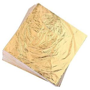 100pcs Imitation Feuilles De Feuille D'or Pour L'art,La Dorure,L'artisanat,La Peinture - Neuf