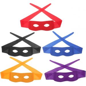 Lot De 5 Masques Tortue Ninja Color&eacute;s En Pvc-Masques De D&eacute;guisement Id&eacute;aux Pour F&ecirc;tes Costum&eacute;es-Bals Masqu&eacute;s Et Activit&eacute;s Ludiques Parfait Pour Les Fans De Super H&eacute;ros - Neuf