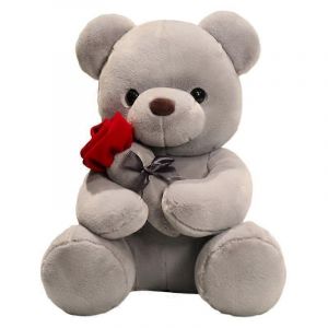 Peluche ours en peluche rose, adorable et douce, poup&eacute;e cr&eacute;ative, machine &agrave; attraper, cadeau de Saint-Valentin-gris - Neuf