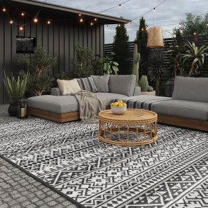 Ulteronixshop-Tapis D'ext&eacute;rieur 300x400 Cm, R&eacute;sistant &Agrave; La Pluie, Imperm&eacute;able, L&eacute;ger 4,2 Kg, Couverture De Camping Et Pique-Nique, Tapis En Plastique Pour Terrasse Et Balcon, Fibres De Polypropyl&egrave;ne - Neuf