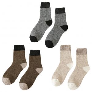 Lot De 3 Paires De Chaussettes En Laine Pour L'hiver, Epaisses Et Chaudes, Tricotees, Confortables, Decontractees, Pour Hommes Et Femmes - Neuf