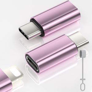 Thef-2 Pack Adaptateur Lightning Vers Usb C Pour Iphone 16/16 Pro/16 Pro Max/15/15 Pro, Samsung S24/S23, Ipad, Supporte La Charge Et Le Transfert De Données, Pas Pour Audio/Otg/Headphone, Rose - Neuf