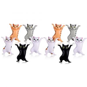 10 Portalápices Con Forma De Gato Bailando, Soporte Para Teléfono Móvil, Adorable Figura De Gato, Soporte Para Auriculares, Regalo Para Amantes De Los Gatos, Adornos Decorativos Para El Hogar. - Neuf